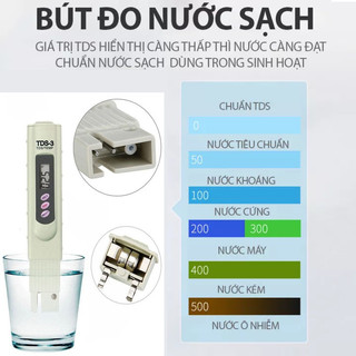  Bút Đo Thử Nước Sạch TDS-3 Đo TDS Nhiệt Độ Hồ Cá Tép Thuỷ Sinh Hoặc Đo Dung Dịch Thuỷ Canh 