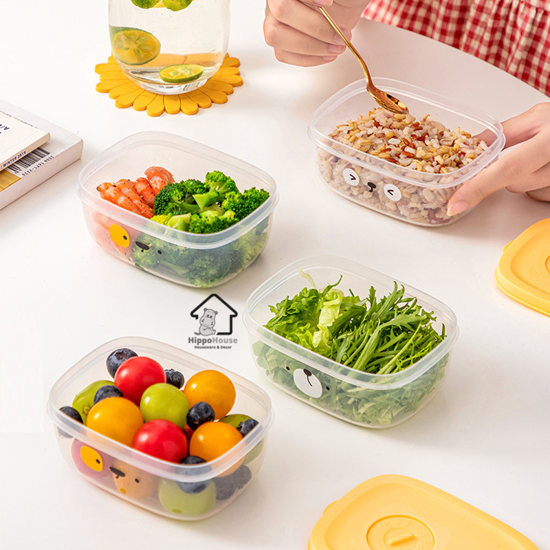 Hộp đựng thực phẩm, cơm hoạ tiết dễ thương sử dụng được lò vi sóng 12.5x8.5x5cm