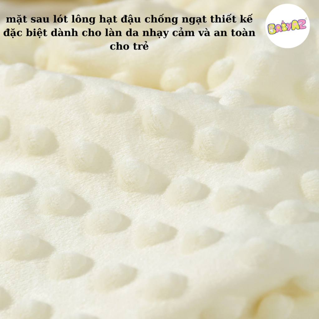 Chăn xô Muslin Organic thu đông lót lông hạt đậu, mền đắp văn phòng chất liệu cao cấp