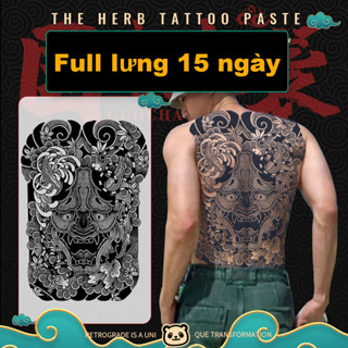 Hình Xăm Dán Kín Lưng Nhật Cổ, Rồng, Cá Chép Henna 15 Ngày (35x48cm)