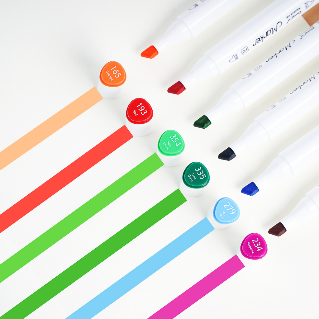 Bút Màu Marker Touch Cool 2 Đầu Tô Màu Dạ Vẽ Tranh Anime, Bút Lông Màu Marker Tô Vẽ 12-108 Màu Kèm Hộp Đựng Cao Cấp