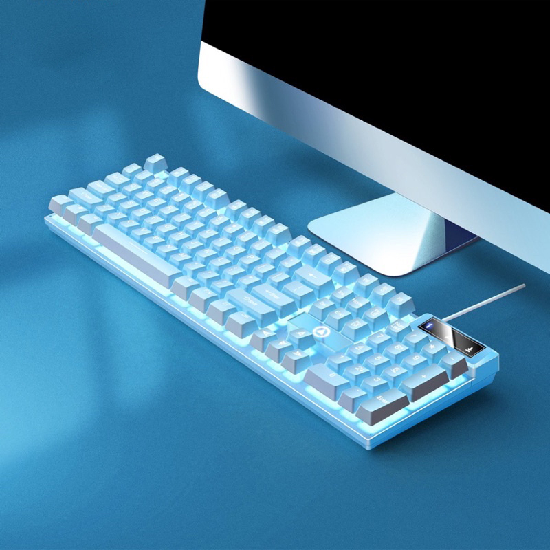 Bàn phím máy tính có dây gaming K500 giả cơ led rgb full 104 key chống nước cho laptop pc văn phòng game thủ