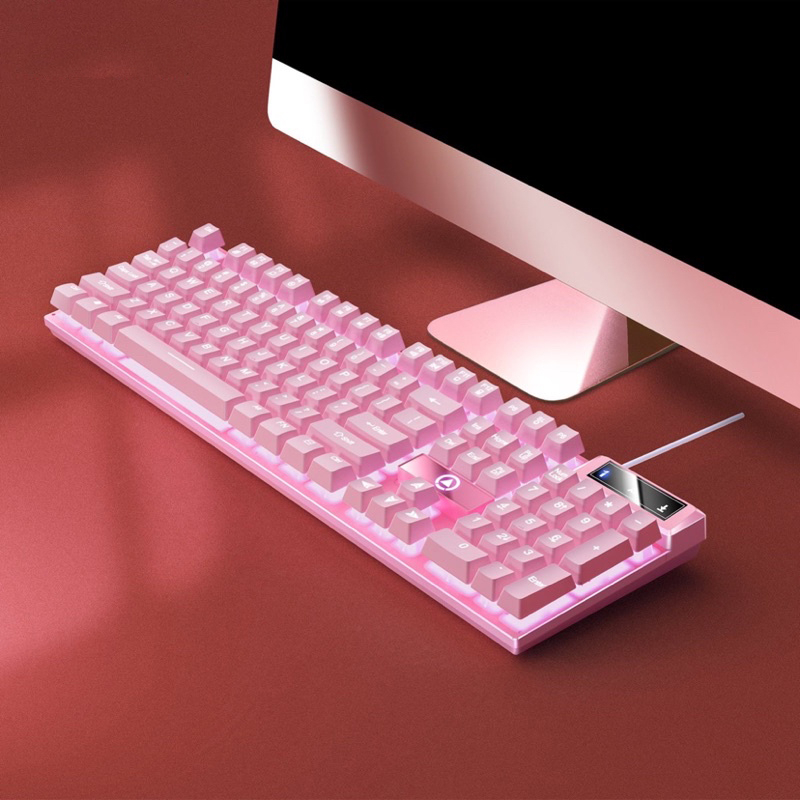Bàn phím máy tính có dây gaming K500 giả cơ led rgb full 104 key chống nước cho laptop pc văn phòng game thủ