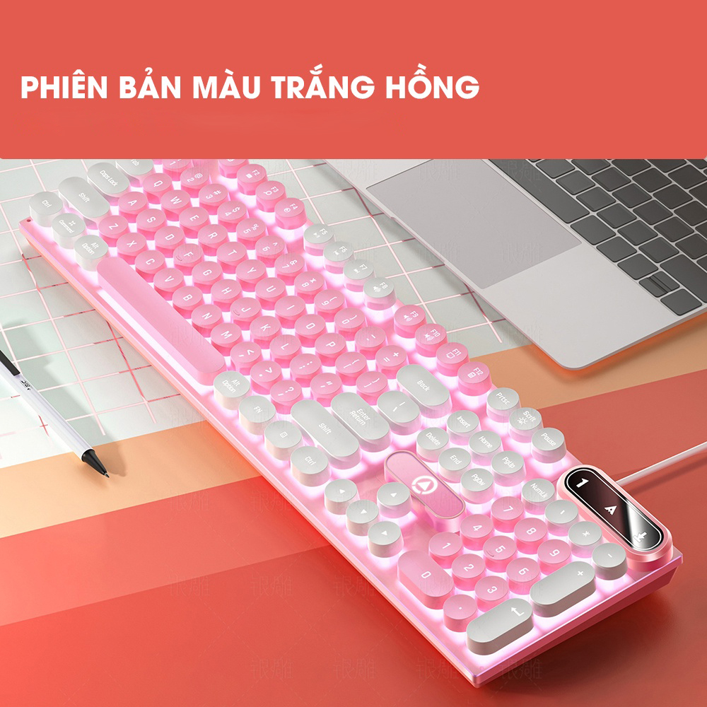 Bàn phím máy tính gaming K600 có dây full size phím giả cơ nút tròn LED RGB phù hợp dân văn phòng và game thủ | BigBuy360 - bigbuy360.vn