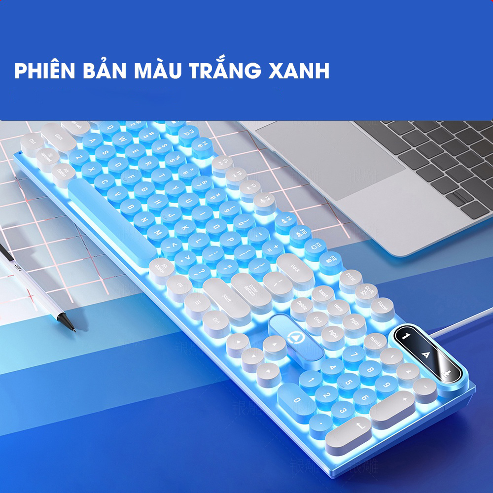 Bàn phím máy tính gaming K600 có dây full size phím giả cơ nút tròn LED RGB phù hợp dân văn phòng và game thủ | BigBuy360 - bigbuy360.vn