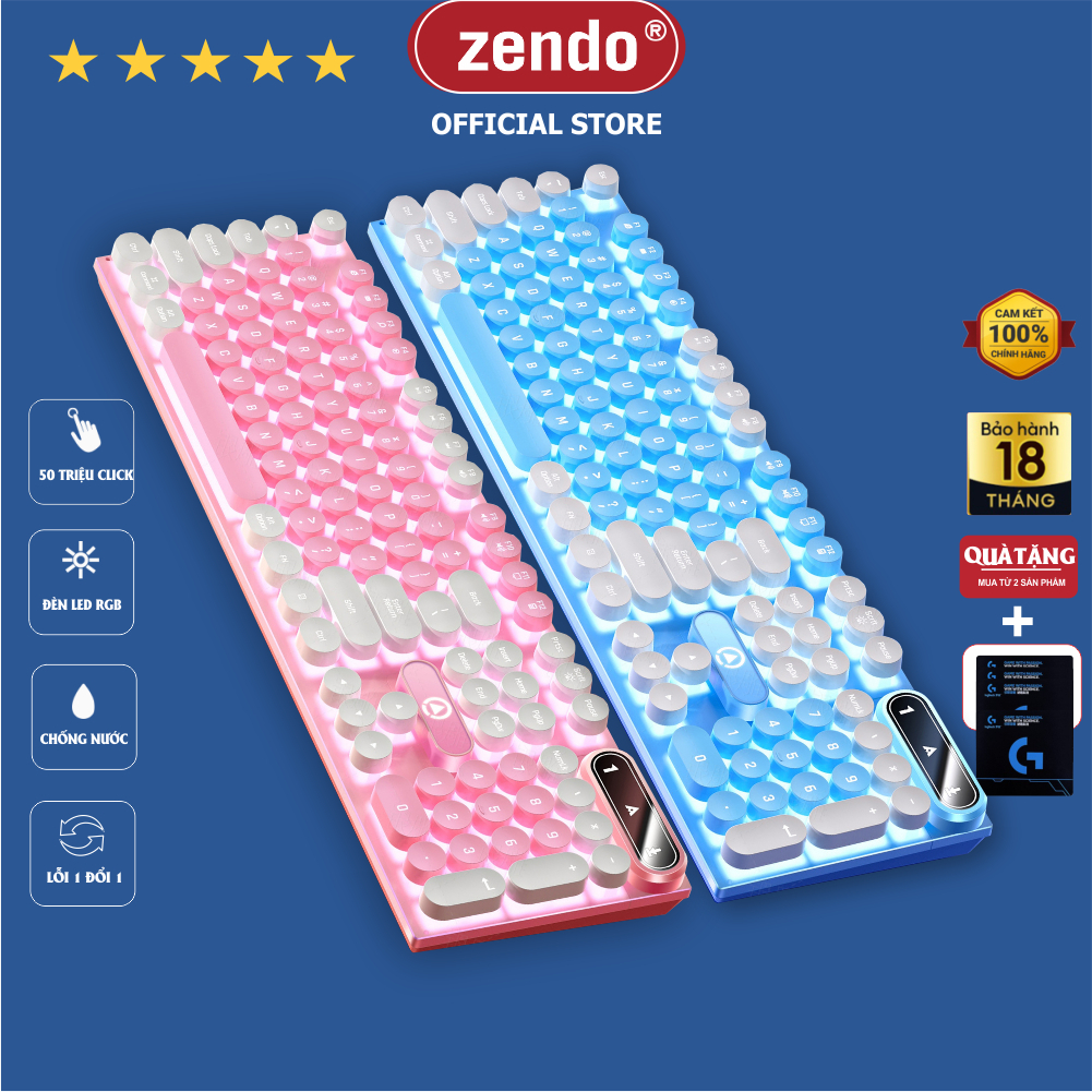 Bàn phím máy tính gaming K600 có dây full size phím giả cơ nút tròn LED RGB phù hợp dân văn phòng và game thủ