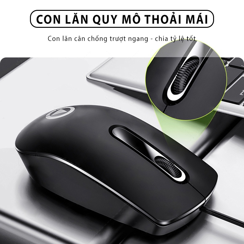 Chuột máy tính có dây YINDIAO G9 giá rẻ cho văn phòng gaming 1200 DPI thao tác làm việc chơi game - Hàng chính hãng