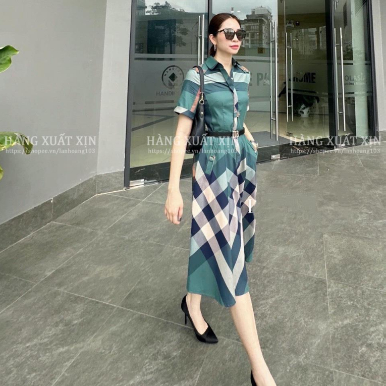 Đầm váy sơ mi kẻ họa tiết BBR sang chảnh