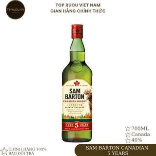 Rượu whisky top rượu - sam barton canadian 5 years 700ml - hàng thật - giao nhanh