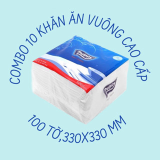 [CHÍNH HÃNG] combo 10 bịch Khăn ăn Pulppy cao cấp Chính Hãng 100 tờ mềm mịn có độ thấm hút cao