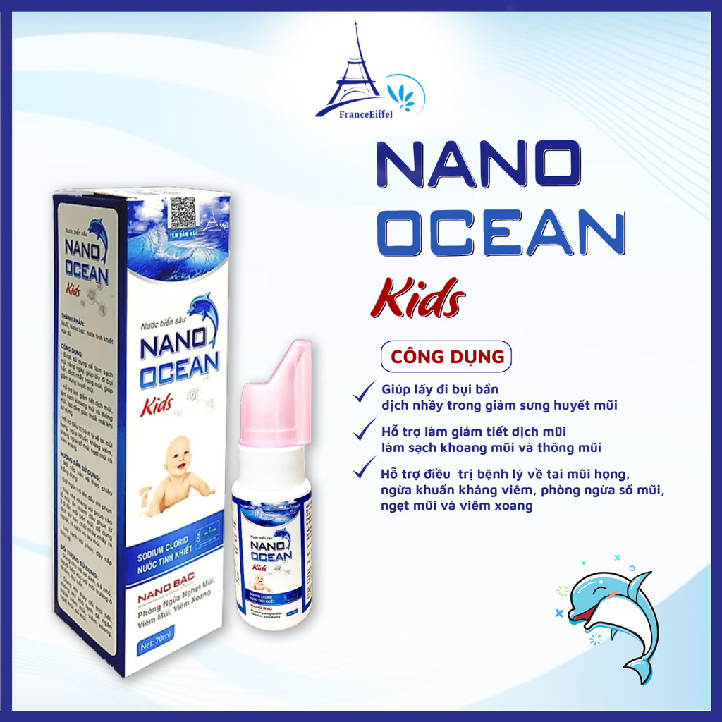Nước Muối Biển Sâu Nano Ocean Kid - FranceEiffel Lọ 70ml
