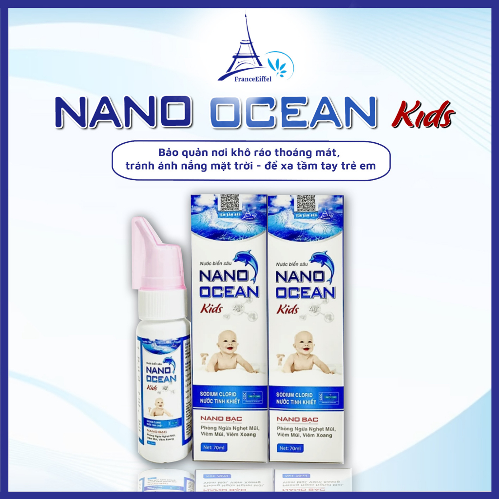 Nước Muối Biển Sâu Nano Ocean Kid - FranceEiffel Lọ 70ml