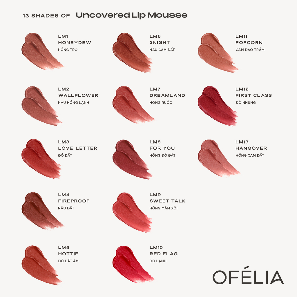 Son kem lì mịn OFÉLIA Uncovered Lip Mousse (4.3g)