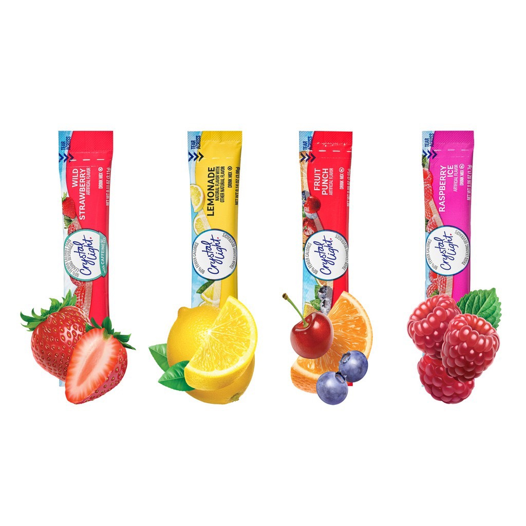 Crystal Light Bột Pha Nước Trái Cây Không Đường Tiện Lợi Thơm Ngon Cho Người Ăn Kiêng