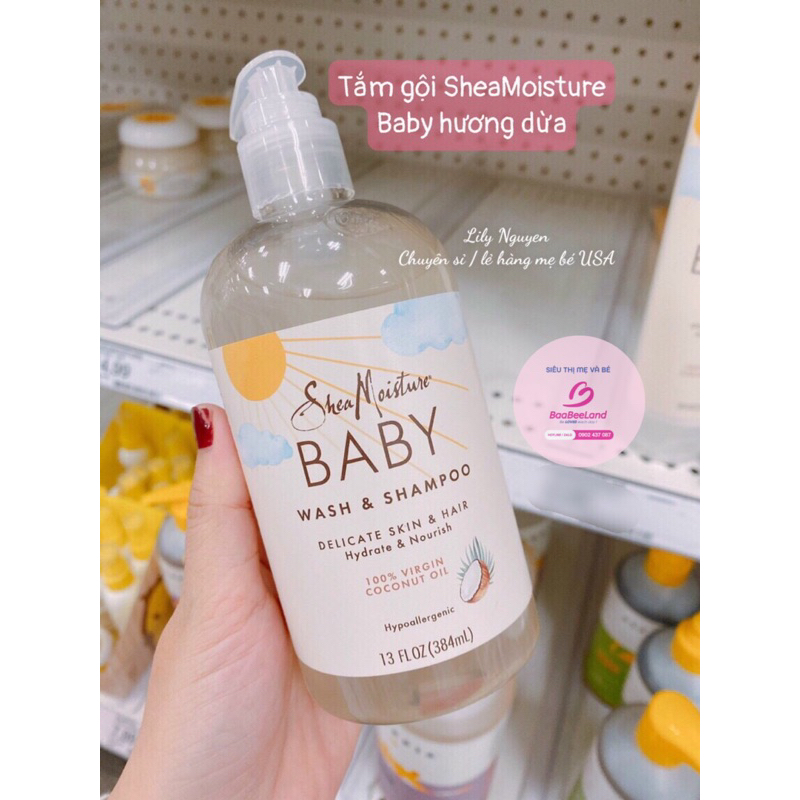 Tắm Gội Organic Shea Moisture Baby 384ml cho bé từ sơ sinh - BAABEELAND