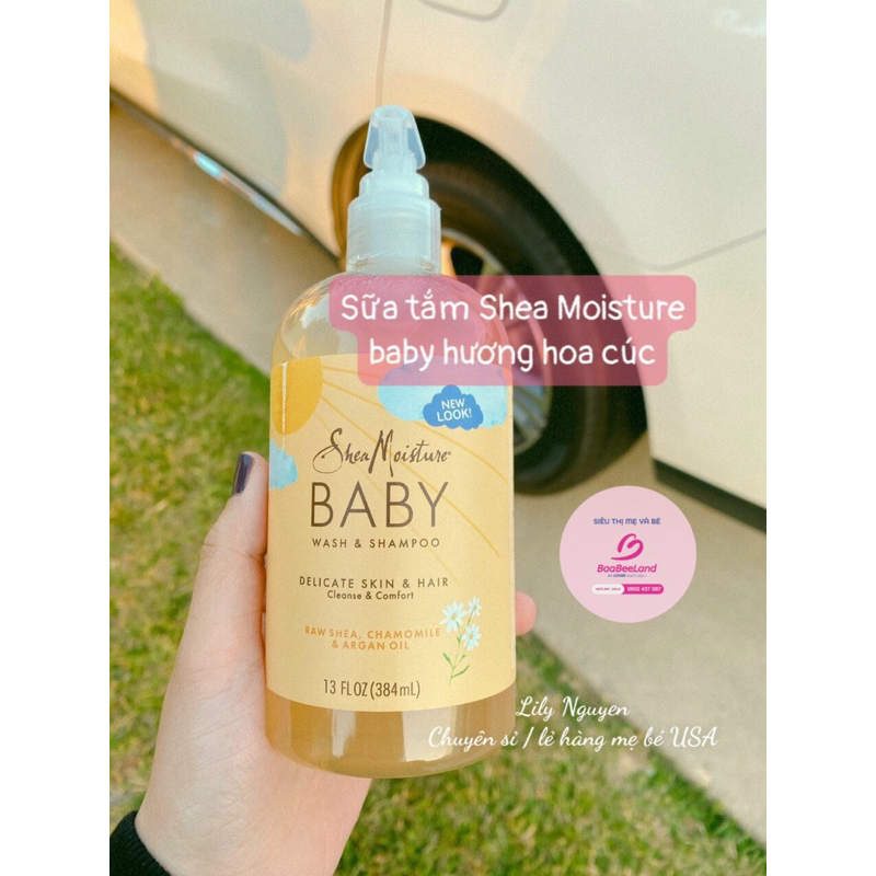 Tắm Gội Organic Shea Moisture Baby 384ml cho bé từ sơ sinh - BAABEELAND
