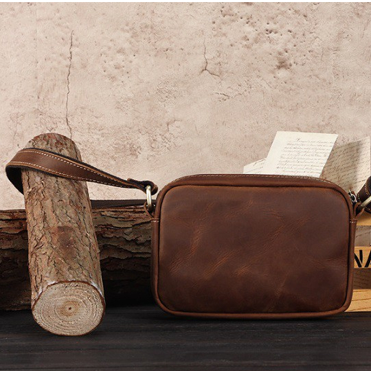 Túi đeo chéo nam nữ da bò thật 100% kiêm túi cầm tay cho nam Haviza JOY