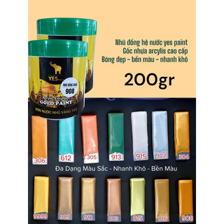 Nhũ đồng hệ nước yes panit gốc nhựa arcylis cao cấp 200gr