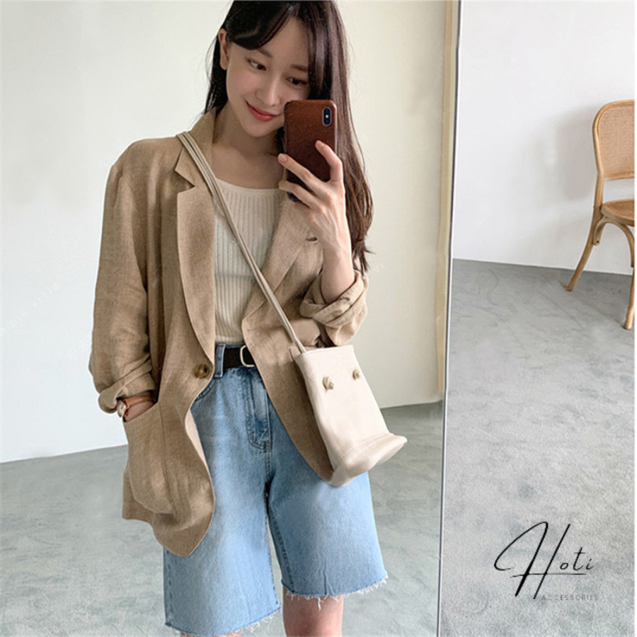 Áo Vest - Balzer Tay Dài Chất LINEN Dáng Rộng Phong Cách Thời Trang Hàn Quốc Dành Cho Nữ - TA032 - HOTIVN
