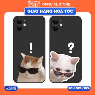 Ốp Lưng Samsung A16/A36/A05S/A12/A15/A05/A23/A03...TPU Cạnh Vuông Hình Mèo Đeo Kính