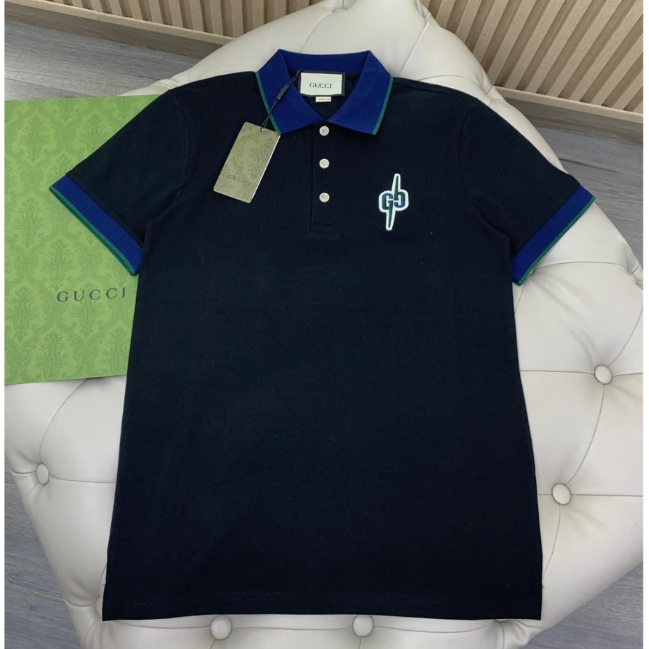 Áo Polo Nam Thêu Logo GUCCYYY Phối Màu Cổ Áo Và Tay Áo Trẻ Trung  - Áo Phông Nam Cổ Bẻ GUCCYYY Chất Cotton Cao Cấp