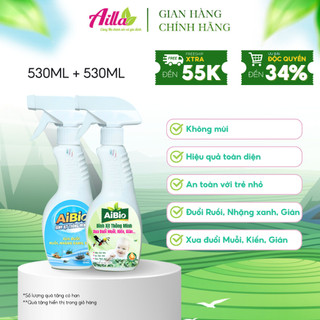Combo 1 Chai Xịt Đuổi Ruồi, Nhặng Xanh, Gián + 1 Chai Xịt Muỗi, Kiến, Gián, Hiệu Quả, An Toàn