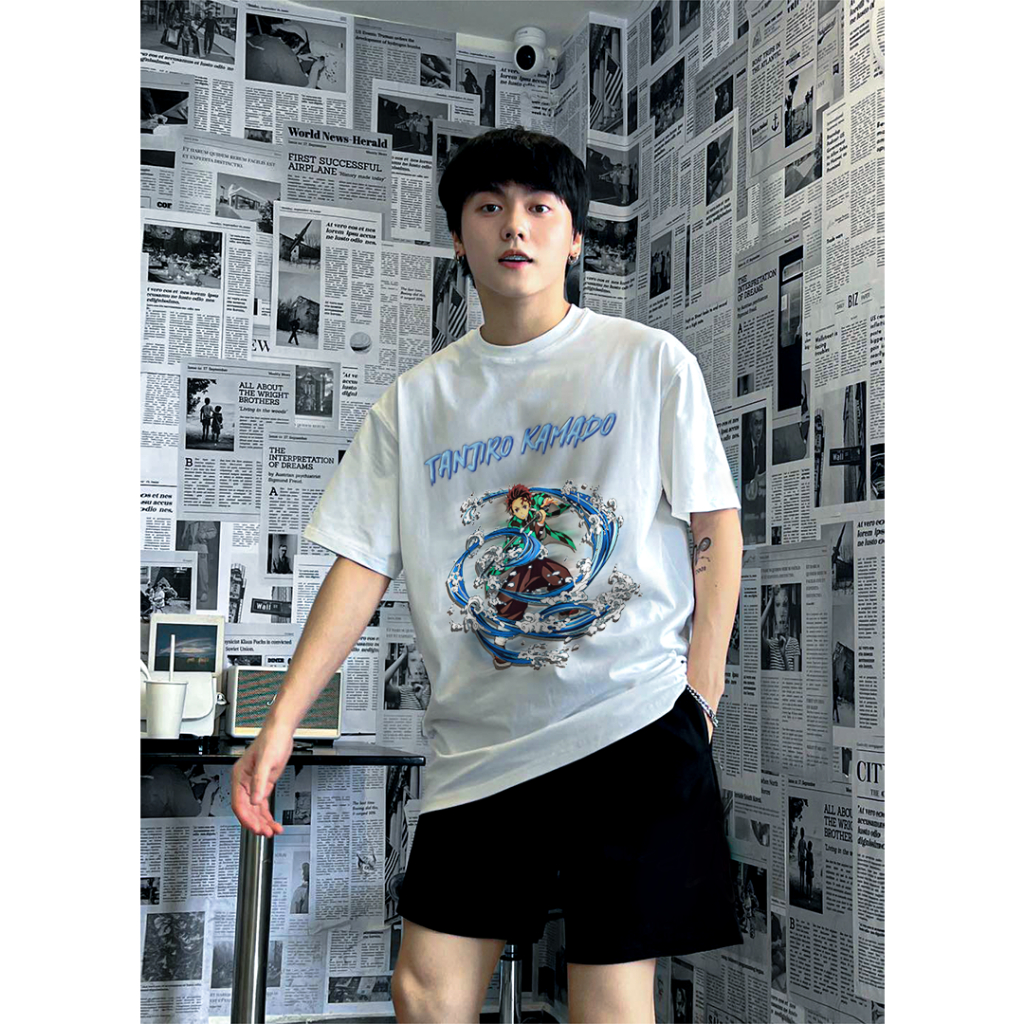 Áo Thun Tanjiro | Anime Kimetsu No Yaiba - Áo Phông Basic Tee phông nam nữ tay lỡ