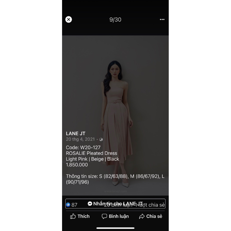 Váy Lane jt Rosalie pleated dress! 1850K