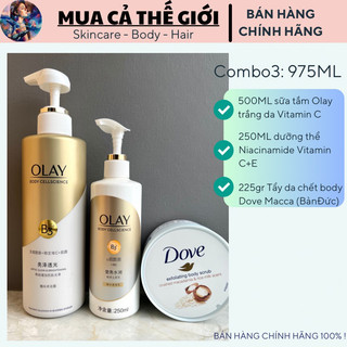 COMBO OLAY BODY TRẮNG DA (Sữa tắm Olay - Dưỡng thể Olay)