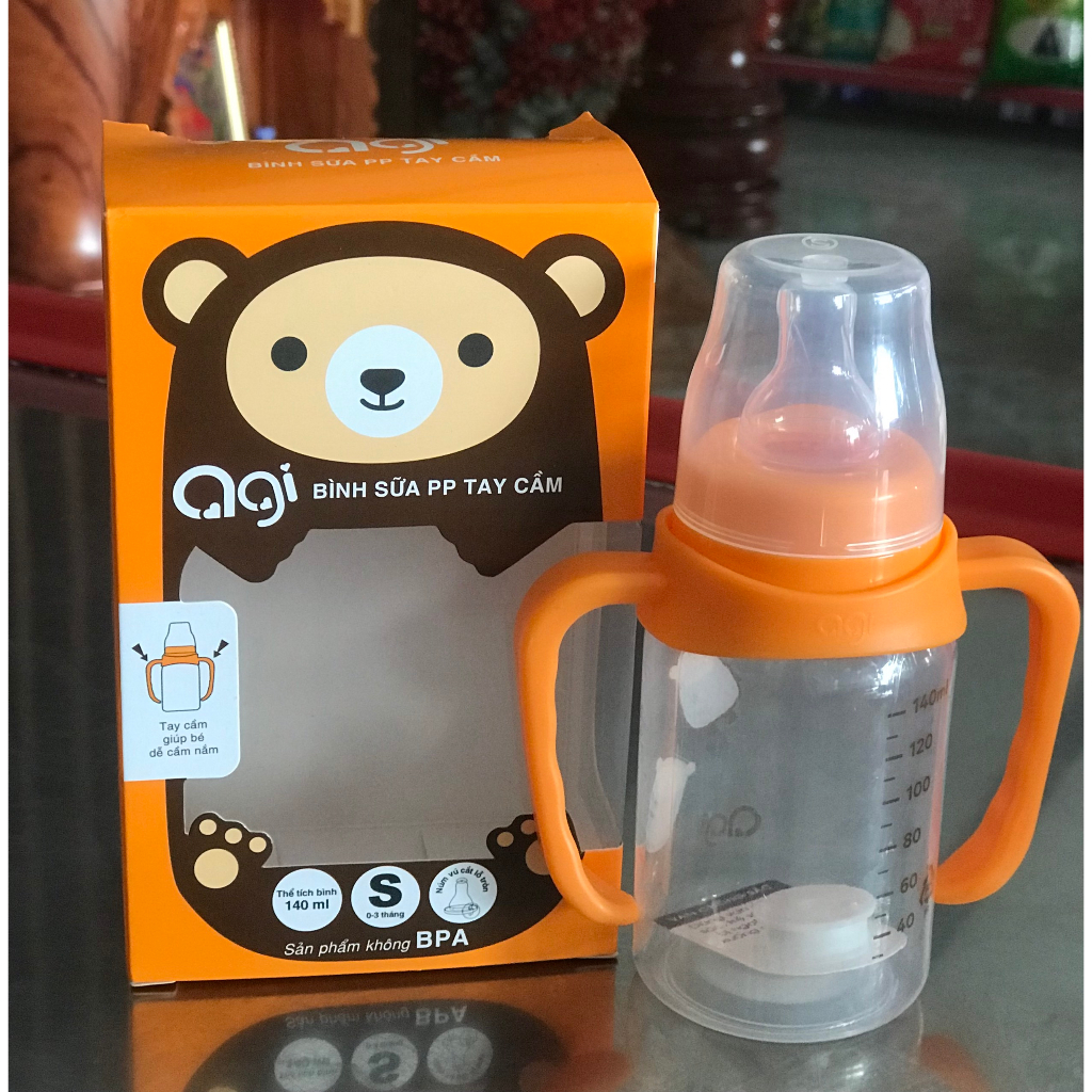 BÌNH SỮA  AGI PP CÓ TAY CẦM 140ML