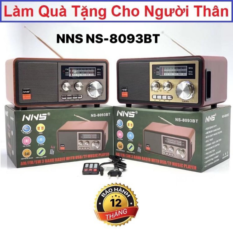 Đài RADIO NNS NS-8093BT hỗ trợ USB, Bluetotoh