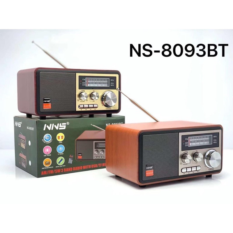 Đài RADIO NNS NS-8093BT hỗ trợ USB, Bluetooth