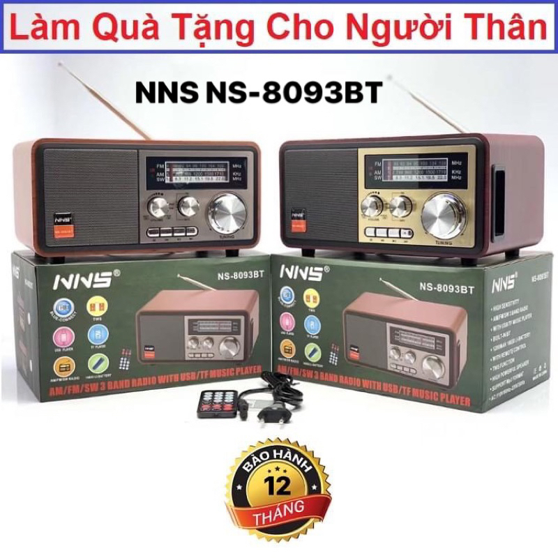 Đài RADIO NNS NS-8093BT hỗ trợ Bluetooth, USB