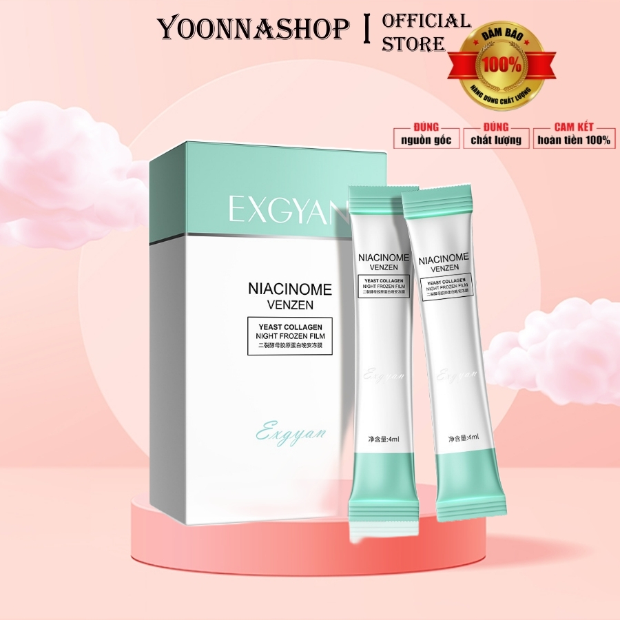 Mặt Nạ Ngủ Thạch Collagen EXGYAN Hộp 20 Gói - Nâng Cơ Bổ Sung Collagen, Da Trắng Sáng Dưỡng Ẩm Căng Mọng A229-EXGYAN