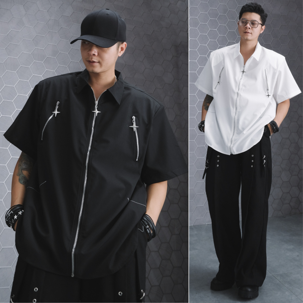 Áo Sơ Mi Khóa Kéo Thiết Kế Đệm Vai Sản Xuất Tại Quảng Châu GUF