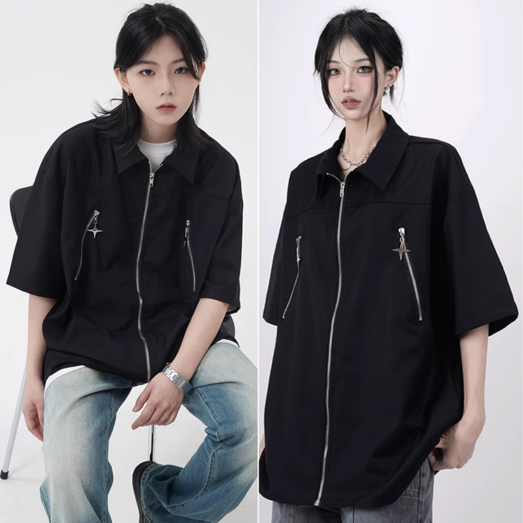 Áo Sơ Mi Khóa Kéo Thiết Kế Đệm Vai Sản Xuất Tại Quảng Châu GUF