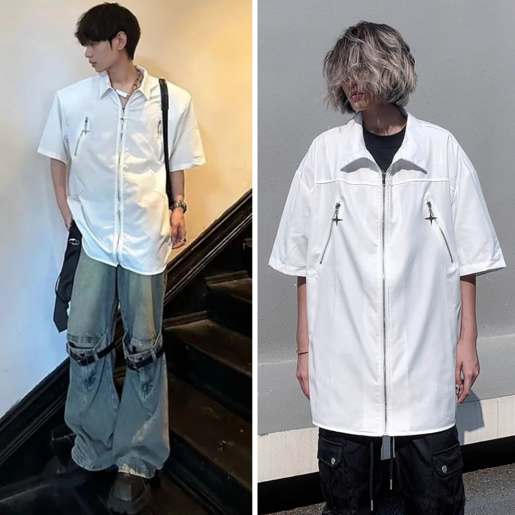 Áo Sơ Mi Khóa Kéo Thiết Kế Đệm Vai Sản Xuất Tại Quảng Châu GUF