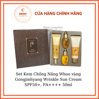 Set Kem Chống Nắng Whoo vàng Gongjinhyang Wrinkle Sun Cream SPF 50+,PA++++ 50ml_ebisucosmetic