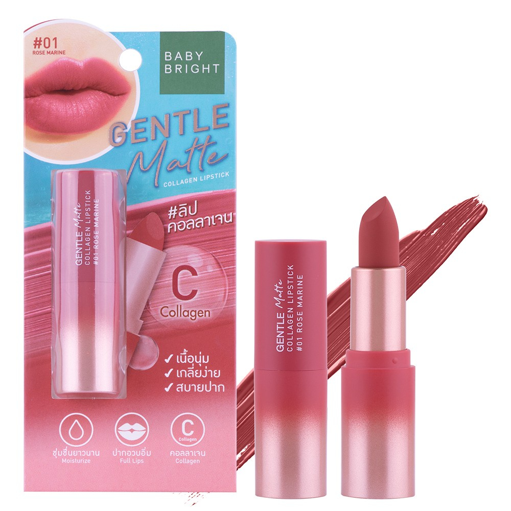 Son Thỏi Lì , Bền Màu , Lâu Trôi Baby Bright Gentle Matte 3.6g