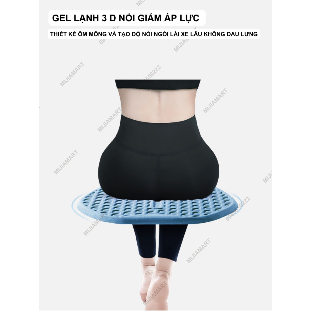 Đệm lót ghế ô tô điều hòa Xiaomi Shooco. Lót ghế oto gel lạnh ICE TPR