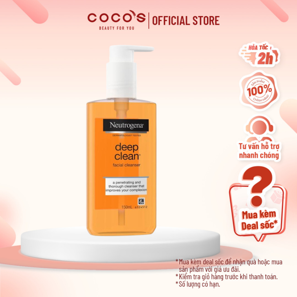 Sữa rửa mặt Neutrogena làm sạch sâu 150ml