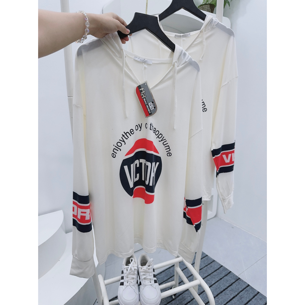Áo Thun Giấy Dài Tay Quốc Dân/ Áo thun nữ Dáng Dài Có Mũ siêu hot / From rộng y ảnh /có ảnh thật