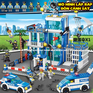 Mô hình lắp ráp đồn cảnh sát, đồ chơi lắp ráp city police, lắp ráp city swat đồ chơi lắp ráp trẻ em