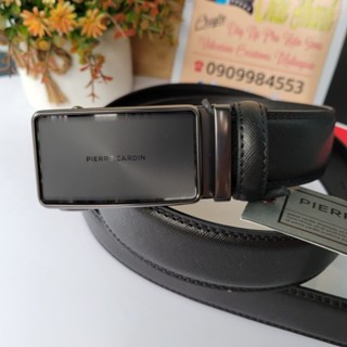 Thắt lưng dây nịt da nam dây lưng Pierre Cardin mặt trượt mặt kéo đẩy slide buckle belt