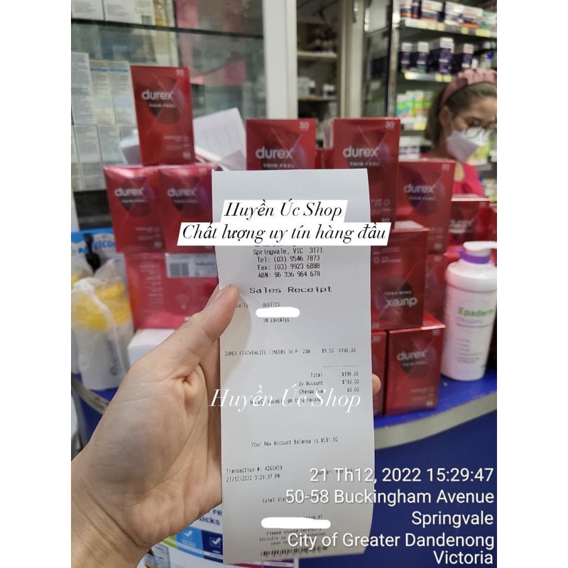 Bao cao su Durex Úc Fetherlite hộp 30 cái - Siêu mỏng - Siêu phê