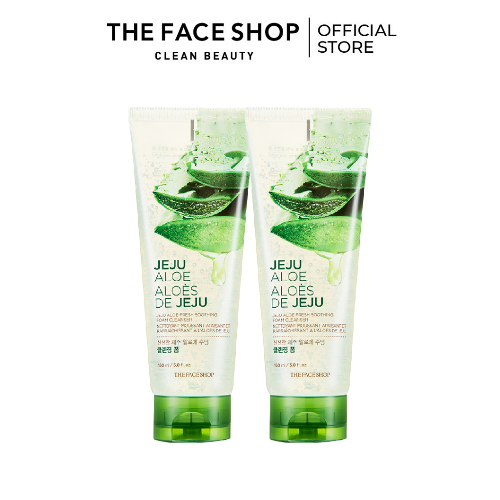 (Gift) 2 Sữa Rửa Mặt Làm Mềm Mịn Da Thefaceshop Jeju Aloe Fresh Soothing Foam Cleanser 150ml