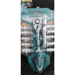 Bộ 12 cái socket (1/2 inch) & cần 2 chiều TOTAL THT141121 (Đồ nghề Chính Hãng)