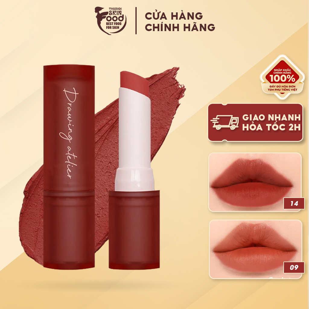 Son Thỏi Lì, Lên Màu Chuẩn I'm Meme Drawing Atelier Velvet Lipstick 3.5g