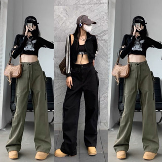 Quần Ống Rộng, Quần Ống Suông Nữ KaKi Unisex Túi Hộp ZIA Cạp Cao Tôn Dáng Lên From Xinh