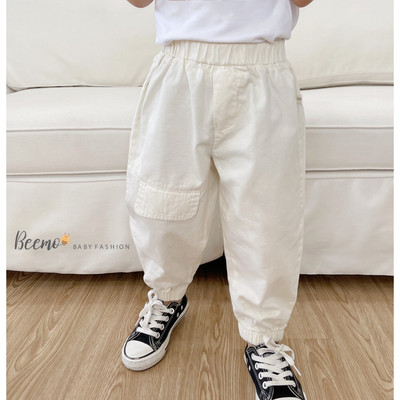 Quần dài Beemo cho bé trai,kiểu dáng jogger phối nắp túi, vải kaki mềm, thoáng khí phong cách hip hop 23229Q